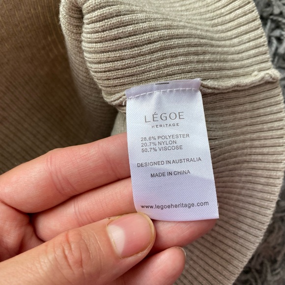 Legoe Heritage Beige Ribbed Tank Top - Picture 4 of 6